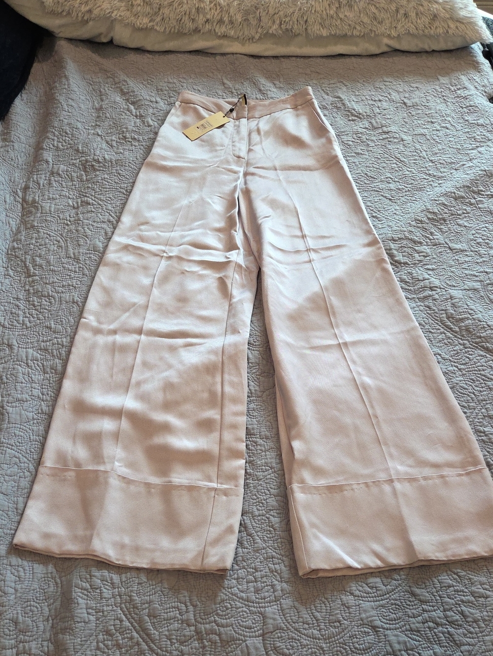 ✨ NWT Topshop High-Waisted Super Wide-Leg Tailored Trousers in Lilac Size 4!✨
